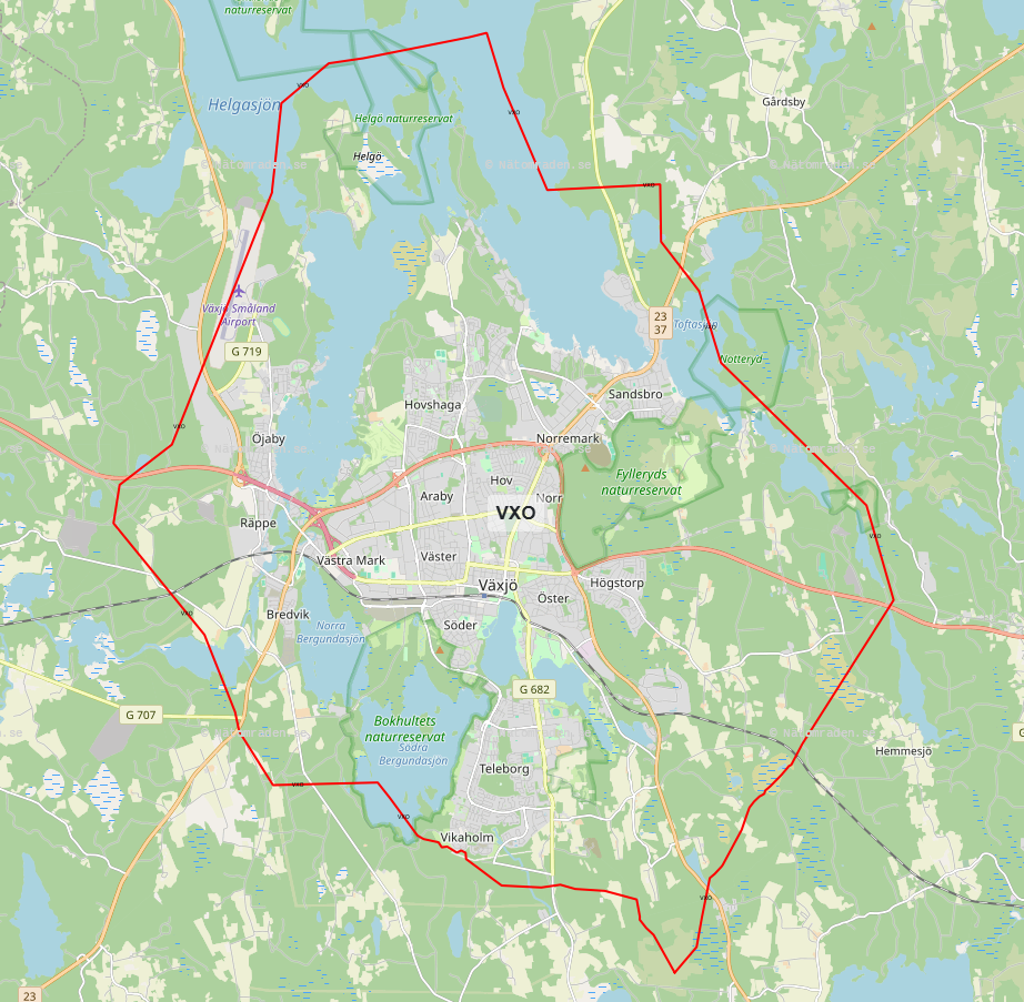 Växjö Energis Elnätsområde 